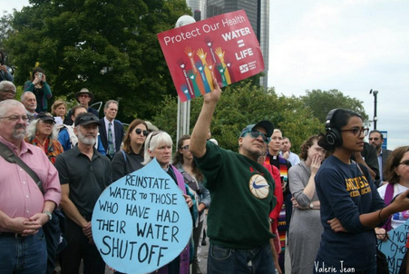 Water shut off protest